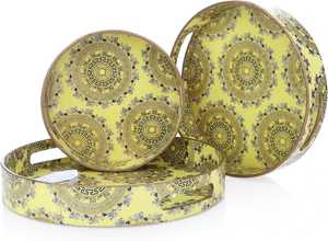 Plateau en mdf avec poignées pour buffet et service de restauration de fête Design durable en acier inoxydable d'Inde - Product Image 3