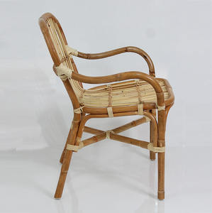 Chaise de jardin en rotin et cadre en teck naturel pour terrasse extérieure, café, hôtel, mobilier de salon - Product Image 3