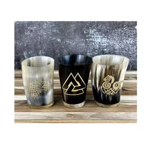 Verre à shot en corne de buffle avec taille personnalisée faite à la main et verre à bière/vin en corne durable imitation antique par SANIYA HANDICRAFT - Product Image 3