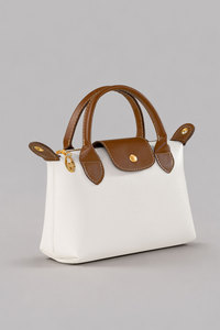 Sac cabas mini en cuir PU blanc pour femme |   Sac à main avec poignée supérieure et logo personnalisé |   OEM ODM - Product Image 1
