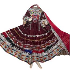 การออกแบบ qulabaton dozi ทำด้วยมือพลีท afghan วินเทจสไตล์ kuchi Pashtun เจ้าสาวคอลเลกชันแบบดั้งเดิม2025ชุดอัฟกานิสถาน - Product Image 1