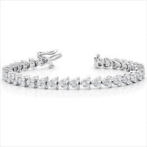 Conjunto Elegante de Tres Piezas de Platino, Brazalete de Tenis con Diamantes Redondos (Naturales) - Product Image 1