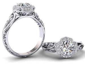 1CTW VVS Original Moissanite Diamond Wedding Set Platino Plateado 925 Anillo de compromiso de plata Alianza de boda para regalo de mujer - Product Image 5