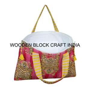 Sac pour ordinateur portable écologique 100% coton imprimé numérique matelassé avec poignée avec sac pour ordinateur portable avec poche de protection - Product Image 3