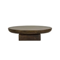 Nouvelle Table Basse Ovale Moderne 2026 en Bois de Mangue Massif Écologique et Durable pour Salon, Portable et Facile à Nettoyer