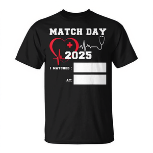 T-shirt Match Day 2025 I Matched pour la Résidence en Médecine, texte blanc sur fond noir - Product Image 2