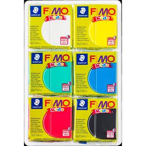 STAEDTLER para Fimo Basic, Paquete de 6 Arcillas de Colores para Manualidades Infantiles - Product Image 1