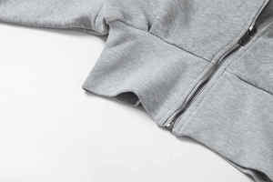 Haute qualité 100% coton fermeture éclair sweat à capuche vierge polaire lourd surdimensionné sweat à capuche zippé pour les femmes pull - Product Image 6