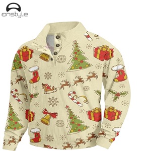 Sudadera Navideña Sublimada, Tejido Cálido y Suave de Poliéster/Algodón, Estampado Completo, Jersey Navideño Ecológico de Secado Rápido para Invierno - Product Image 1