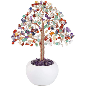 Natural 300 Beads Rose Tree with <b>Crystal</b> <b>Chips</b> & Slice Base for Healing Wholesale Trees for Sale From Amayra <b>Crystals</b> Exports - Product Image 3