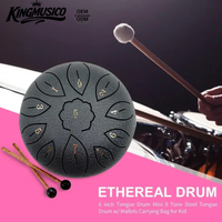 Tambour à langue en acier de 6 pouces, 11 notes, en acier au carbone, portable, pour la guérison sonore du yoga, instrument de percussion avec marteau et manuel