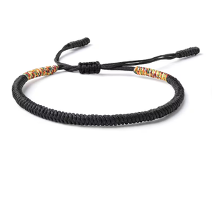 สร้อยข้อมือเชือกนำโชคทำด้วยมือสำหรับผู้ชายหรือผู้หญิงสร้อยข้อมือเชือกถักหลากสี - Product Image 1