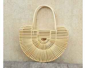 กระเป๋าไม้ไผ่น้ำหนักเบาทำจากถุงไม้ไผ่ธรรมชาติเหมาะสำหรับชุดชายหาดสไตล์ประจำวันและโปรโมชั่นบูติก - Product Image 3