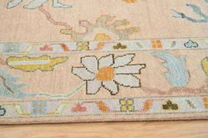 Alfombra Oushak de Lujo Hecha a Mano, Lana de Alta Densidad, Base de Látex Turco, Tamaño Personalizado, Altamente Duradera, Lavable, Antideslizante - Product Image 3