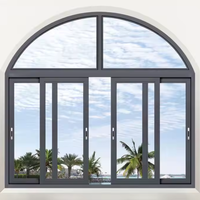 Ventanas Corredizas de Aluminio Anodizado de 3 Paneles con Malla, Diseño Vertical Fijo, Modernas y de Lujo para el Hogar