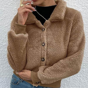 Chaqueta Corta de Piel Sintética para Mujer, Estilo Nuevo, Venta al por Mayor, Chaqueta Corta de Invierno de Moda, Fabricante Mayorista - Product Image 2