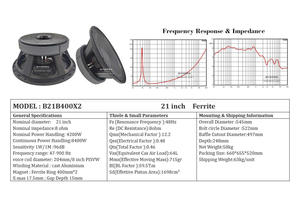 Touring Sound double magnet 400mm*2 <b>large</b> 8''voice 8400watt peak power 21inch speaker driver professional grade subwoofer woofer - Product Image 5
