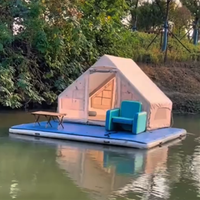 Matériel gonflable de PVC d'utilisation de maison d'île flottante de tente gonflable de loisirs de l'eau de nouvelle conception au-dessus de la capacité 500kg