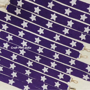 Correas de repuesto de cadena de cuero hechas a mano, correas de bolso cruzado de estrella con cuentas de día de juego personalizadas, cinturones de Metal con cuentas ajustables a la moda - Product Image 1