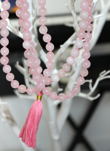 High Quality <b>Rose</b> <b>Quartz</b> <b>Crystal</b> Knotted Mala 108 Beads Handmade <b>Necklace</b> Gem Stones <b>Necklace</b> Spiritual Meditation Gifts - Product Image 6