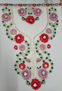 Cuello de cuello bordado con estilo en tela de red con trabajo de lentejuelas brillantes para blusa vestido Sari escote sastrería moda - Product Image 4