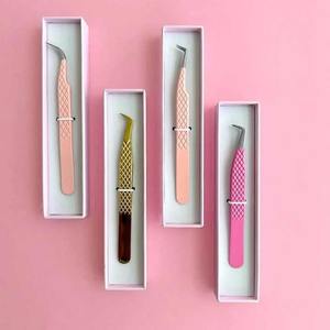 แหนบถอนขนตาแบบคลาสสิก75องศาทำจากสเตนเลสมี4สไตล์แหนบถอนขนตาสีดำ - Product Image 1