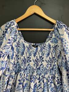 Vestido largo estampado a mano personalizado, cómodo, largo, estampado para fiesta en la playa, vestido maxi de estilo recto de diseñador para mujer - Product Image 4