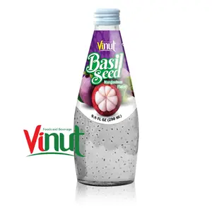 290ml Glass Bottle Vinut Basil Seed Mangosteen Flavor Newest OEM beverage Wholesale Low-Fat ISO Certificate Vietnam