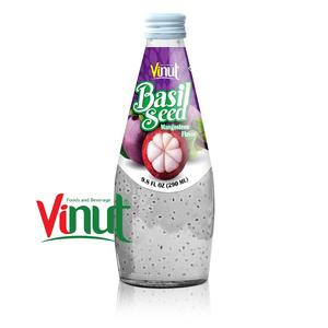 Bouteille en verre de 290 ml, saveur de graines de basilic et de mangoustan, boisson OEM la plus récente, vente en gros, faible teneur en matières grasses, certificat ISO, Vietnam - Product Image 1