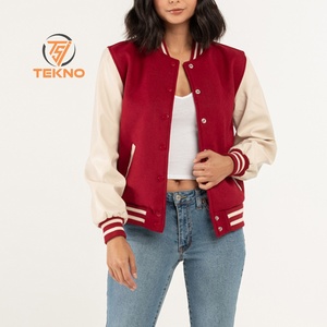 Stylish Custom <b>Women's</b> Varsity <b>Jackets</b> Long Cotton Letterman <b>Jackets</b> Casual Sportswear Breathable OEM Serviced Varsity Fashion - Product Image 1