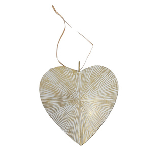 Christmas Decorative White and Gold Color <b>Large</b> Size Embossed Iron Hanging Heart Christmas <b>Ornament</b> Customized - Product Image 6