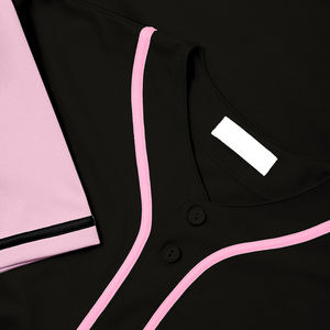 Camiseta de béisbol para hombre, camisetas con botones, camisetas de béisbol deportivas de equipo activo, camiseta de béisbol negra Lisa personalizada de ajuste cómodo - Product Image 4