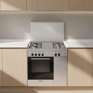 Cocina de gas de 4 quemadores con horno eléctrico ALPHA AS854EI Inox Clase A (80x50x90cm) - Product Image 3