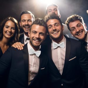 Venta al por mayor de alta calidad Blanco pajarita mariposa gemelos de seda transpirable hecho para fiestas estilo de negocios niños adultos corbatas de matrimonio - Product Image 5