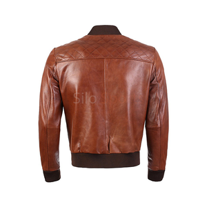 2025 <b>Top</b> Selling Men's Plain-Dyed Brown Genuine <b>Leather</b> Jacket <b>High</b> Quality Low MOQ Plus-Size Winter Heated Stand Collar OEM - Product Image 2