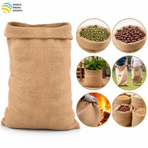 Saco de Yute Natural de Alta Calidad, 60 kg, 62x105 cm, Bolsa Tejida para Empacar y Almacenar Granos de Café Verde y Cacao - Product Image 3