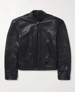 Blouson en cuir noir - Product Image 1