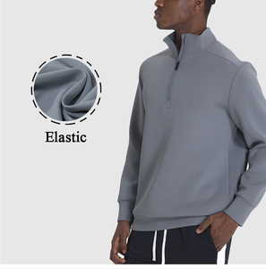 Sudadera Deportiva Casual de Manga Larga con Media Cremallera para Hombre, de Forro Polar, Cuello Redondo, Ecológica, Transpirable, para Correr - Product Image 4