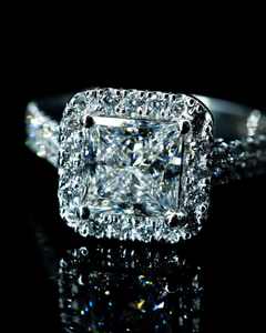 Anillo de Compromiso de Lujo de Plata de Ley 925 Chapado en Oro para Mujer, Joyería Fina - Product Image 2