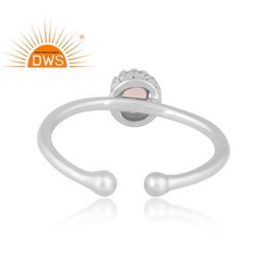 Nuevo diseño de tendencia 925 anillo de piedras preciosas de piedra lunar arcoíris Natural de plata para mujeres proveedor de joyería de diseño personalizado - Product Image 2