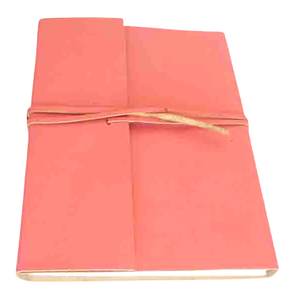 Journal en cuir de chèvre TC de couleur rose clair, fait à la main, relié à la main, en papier recyclé personnalisable - Product Image 1