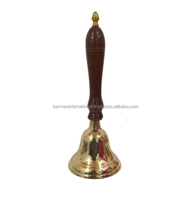 Campana de llamada de oración de mano de latón náutico Campana de mano de escuela de metal fundido con reloj de tipo de producto de impresión offset - Product Image 4