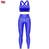 Ensemble de vêtements de sport pour femmes, taille plus, imperméable, avec strass, sans couture, pour le yoga et la remise en forme - 2 pièces