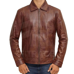 Chaqueta de piloto de vuelo para hombre, chaqueta de piel de oveja, chaqueta de cuero genuino para hombre - Product Image 3