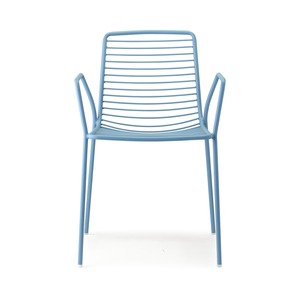 <b>Stackable</b> Outdoor Armchair Galvanized Painted Steel Frame with Optional Cotton Cushion for Restaurant Cafe Hotel Terrace - Product Image 6