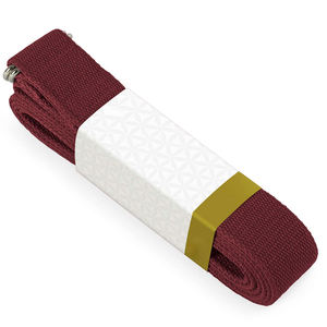 2025สีมะฮอกกานีพร้อมหัวเข็มขัดสีทองคุณภาพสูงสุดกำหนดเองได้สายรัดโยคะแบบปรับได้กันลื่นโดยอุตสาหกรรมที่น่าตื่นตาตื่นใจ - Product Image 1