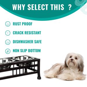 Vente en gros de bols d'alimentation surélevés 2 en 1 réglables pour animaux de compagnie, mangeoire pour chiens et chats, bols d'alimentation en eau surélevés en acier inoxydable pour animaux de compagnie - Product Image 2