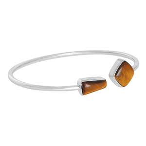 Premium 925 Sterling Silver Trendy Bracelet Réglable Tigre Eye Cravate Et Coussin Forme Cab Twister Bracelet Cadeau Femmes - Product Image 1