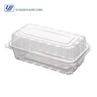 Conteneur jetable transparent en PLA écologique à charnière classique 8"x8" pour sandwichs, chips et autres snacks