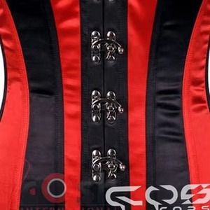 COSH CORSET Corset personnalisé respirant grande taille en acier désossé deux tons rouge Satin surbuste personnalisé doux coeur sablier Corset - Product Image 6